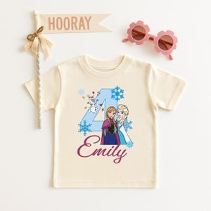 Disney Princess Anna & Elsa Shirt, Custom Frozen Birthday Girl T-Shirt, Disney Olaf Birthday Tee, Kids Birthday Party Sweatshirt