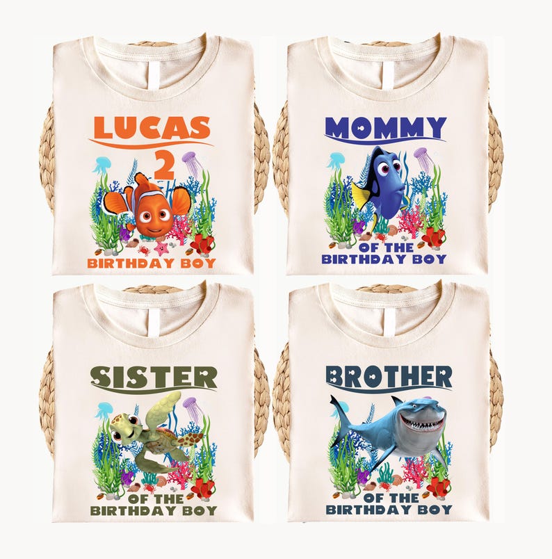 Ocean Birthday Family Shirts, Sea Life Party Tees, Tropical Fish Kids Outfit, Shark & Ocean Animal Tops, Custom Underwater Gift Set