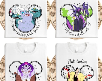 Disney Villains Shirt, Bad Witches T-Shirt, Evil Queen Tee, Maleficent Sweatshirt, Ursula and Cruella Tee, Disney Halloween Villains Tee