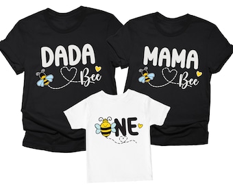Bee Family Shirts, Bee First Birthday Tees, 1st Bumble Bee Birthday Tee, Queen Bee Day, One Bee Birthday Outfit, Bee Party Tees