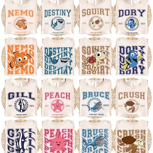 Findet Nemo Shirt, Disney Nemo und Freunde T-Shirt, Fisch Dory T-Shirt, Crush und Squirt Sweatshirt, Pixar Nemo Passendes Shirt