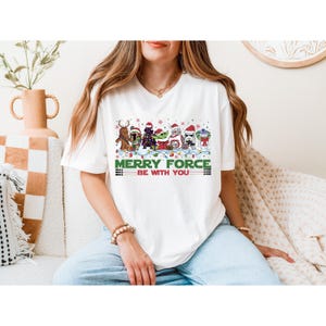 Disney Star Wars Weihnachts-Shirt, Merry Force Be With You Sweatshirt, Weihnachtsgeschenke für Weihnachtsfeiern, Galaxy's Edge Weihnachtsreise-T-Shirt