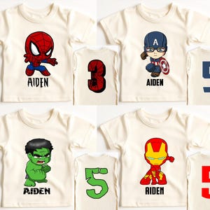 Avengers Birthday Shirt, Spiderman Birthday Boy Sweatshirt, Captain America Birthday Party T-Shirt, Custom Hulk Kids Tee, Thor Toddler Shirt