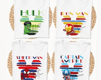 Avengers Shirt, Disney Superheld Trip T-Shirt, Iron Man T-Shirt, Captain America Geschenk, The Hulk Sweatshirt