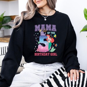 Little Mermaid Birthday Family Shirt, Disney Princess Ariel Birthday Girl TShirt, Custom Mermaid Family Matching Sweatshirt