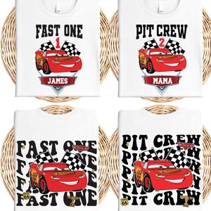 Lightning McQueen Birthday Shirt, Disney Cars Birthday Boy Tee, Fast One Birthday Shirt, Four Speed Birthday Tee, Pit Crew Sweatshirt