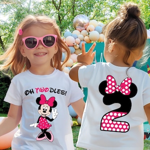 Minnie Twodles Shirt, Disney Mouse Birthday Girl Tee, 2nd Birthday Party T-Shirt, Walt Disney Second Birthday Sweatshirt