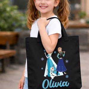 Elsa&Anna Tote Bag, Disney Princess Tote, Custom Girls Tote, Elsa Gift Bag, Frozen Kids Tote Bag