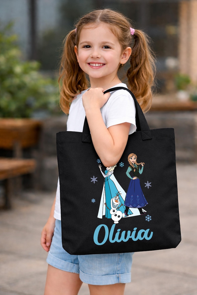 Elsa&Anna Tote Bag, Disney Princess Tote, Custom Girls Tote, Elsa Gift Bag, Frozen Kids Tote Bag