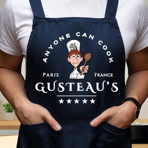 Ratatouille Apron, Little Chef Remy Anyone Can Cook Kitchen Mom Gifts, Chef Mouse Couple Apron, Apron For Dad, Mouse Chef Kitchen Little
