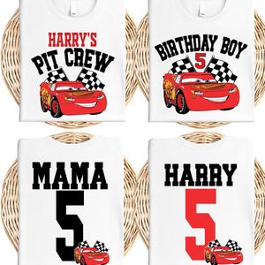 Lightning McQueen Birthday Boy Shirt, Disney Cars Family Birthday Party Tee, Pixar Car Racing Birthday Sweatshirt, Pit Crew Birthday Hoodie