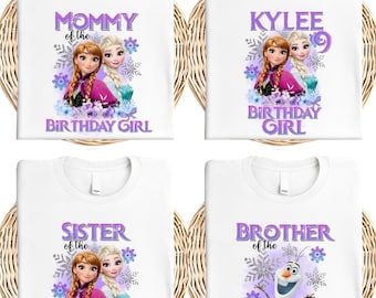 Disney Frozen Birthday Girl Shirt, Princess Elsa and Anna Birthday Sweatshirt, Olaf Birthday Party T-shirt, Frozen Family Birthday Trip Tee