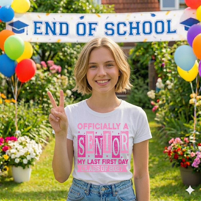 Officially A Senior Shirt, My Last First Day Tshirt, Class of 2027 Tee, Graduation Gift Tees, End Of School Sweatshirt