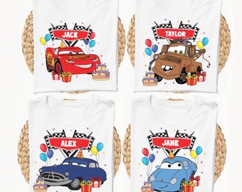 Disney Cars verjaardagsshirt, McQueen feestvarken T-shirt, aangepaste verjaardag meisje reis cadeau T-shirt, Pixar Tow Matter kindersweater