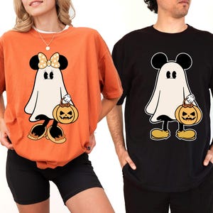 Chemise fantôme Mickey et Minnie, t-shirt Halloween Disney, T-shirt citrouille effrayante, chemise Disney Spooky Vibes, sweat-shirt Halloween, t-shirt Disneyland