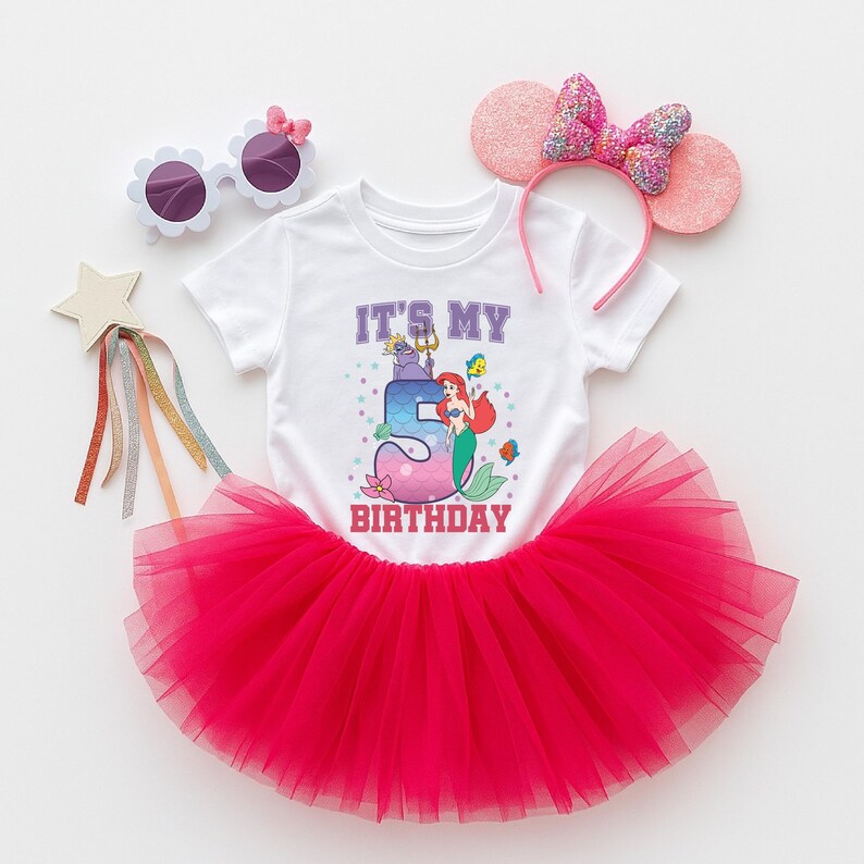 Little Mermaid Birthday Family Shirt, Disney Princess Ariel Birthday Girl TShirt, Custom Mermaid Family Matching Sweatshirt