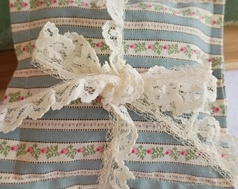 Tissu vintage à rayures roses, sachets de lavande, lot de quatre