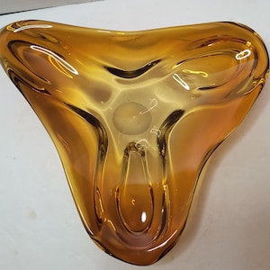 Vintage Murano style ashtray in Amber