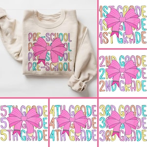 Coquette Back To School Png, Teacher Cute Bundle PNG, First Day Of School Png, Coquette Student Bundle Png, Back To School Png Bundle