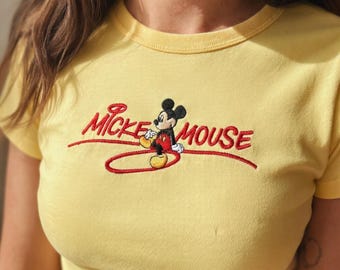 Embroidered Mickey Mouse Baby Tee, Cute and Playful Design, Perfect for Disney Fans, Comfortable and Stylish Everyday Wear