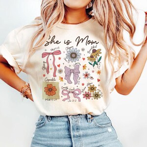 She is Mom Digital Png, Christian Mama Png, Boho Floral Mama Png, Mom Png, Mother's Day Png, Wildflower Mama Png, Bible Verses Png