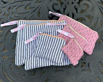 HandMade Zip Pouch Bag Sets