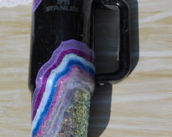 30 oz Custom Glitter Geode Stanley Tumbler • Handmade Drinkware • Personalized Custom Cup