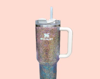 Copo térmico Stanley de 1,18 L com glitter que muda de cor | Caneca térmica de viagem com alça | Adicione um nome