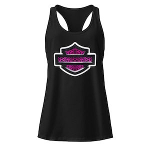 Harley Davidson Women’s fitted racerback animal print bar and shield tank top