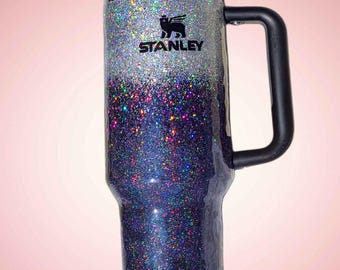 40 oz Custom Glitter Stanley Tumbler • Harley Skull Biker Babe Cup