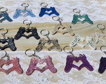 Resin Skeleton Heart Hands Keychain Til Death Keychain