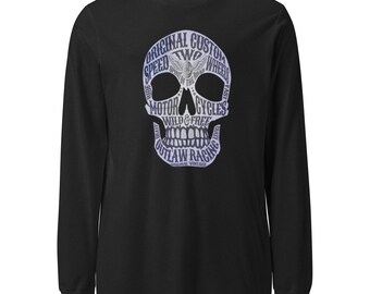 Camiseta unisex de manga larga con calavera