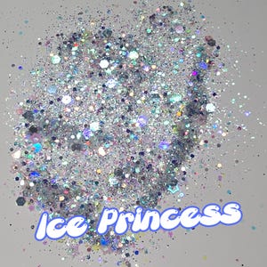Holographische Glitter Mix Nail Art Versorgung Kit Winter Design Sparkle-Effekt Nageldekoration Weiß Maniküre Handwerk Versorgung Kreatives Projekt Silber