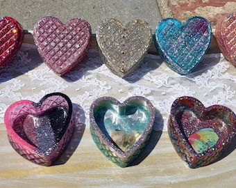 Galaxy Glitter Square Jewelry Box, Colorful Trinket Box, Resin