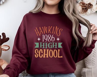 Hawkins 1986 High School Sweatshirt | Retro 80s School Spirit