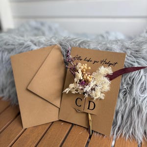 Cadeau de mariage personnalisé en espèces | Cadeau de mariage contre de l'argent ou des bons d'achat | avec de vraies fleurs séchées