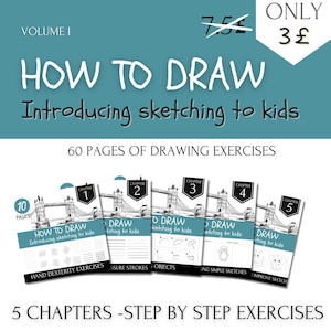 How to draw, Introducing sketching to kids Volume I, Step by step tutorial, Drawing exercises for kids, Kids art, Art note, Sketchbook
