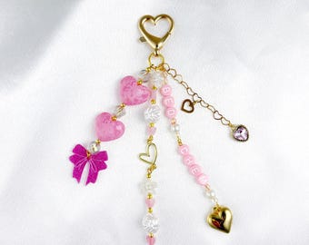 Sabrina Beaded Keychain With Charms