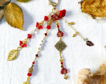 Red Taylor-Inspired Beaded Keychain or Bag Charm