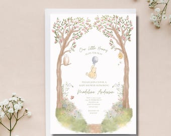 Winnie the Pooh Baby Shower Invitation: Editable Honey Theme (Digital Download)