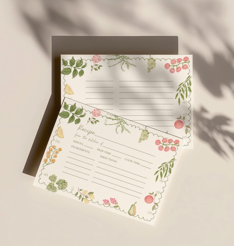 Fresh Off The Market Bridal Shower Invitation Suite, Farmers Market Wedding Shower, Recipe Cards, Pink Stripe, Editable Canva Template