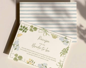 Fresh Off The Market Bridal Shower Recipe Cards, Farmers Market Wedding Shower Recipe For The Bride-To-Be, Editable Canva Template