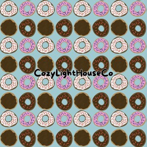 Donuts Seamless File Repeat Print for Fabric Sublimation Digital Craft Design Wallpaper Background Seamless Pattern Design