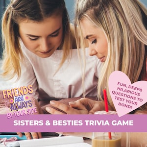 Gioco a quiz Sisters&Besties: domande divertenti e profonde per sorelle e amiche/Gioco per la serata tra ragazze/Gioco dell&#39;amicizia stampabile, Quiz sulle migliori amiche delle donne