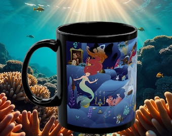 Taza de café de Ariel, diseño Maravillas Submarinas, regalo para amantes del océano