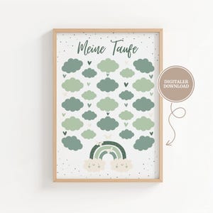 Guest book for baptism Decoration for baptism Poster to sign for baptism - Gift for baptism | Decoration for baptism Mint | Guest book poster