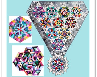 Improv Modern Log Cabin Triangle Quilts
