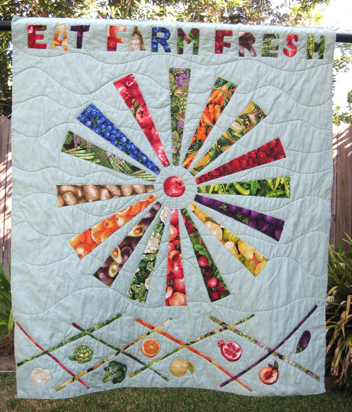 Eat Fresh Fruits and Vegetables PDF Quilt Wallhanging Etsy