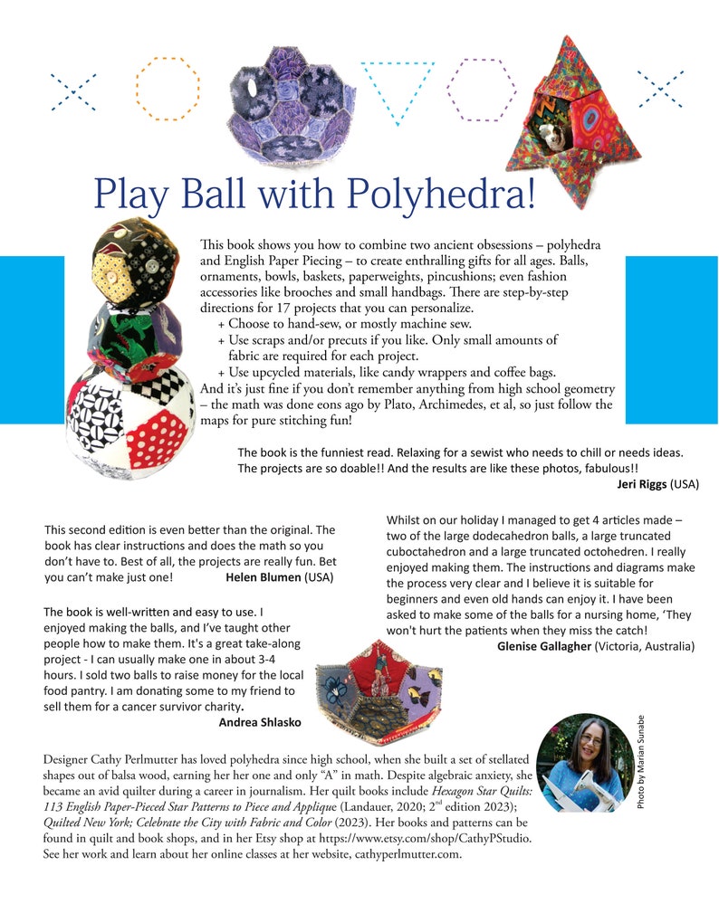 Stitch-a-hedron: English Paper Pieced Polyhedron Gifts and Accessories to Sew, PDF Edition Pattern Book image 2