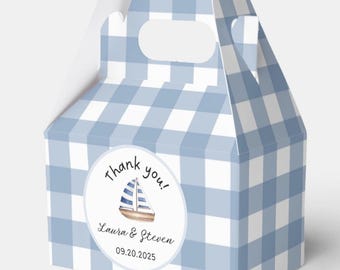Personalized Coastal Wedding Favor Boxes: Nautical Thank You Gift (Set of 50, 4.5x2.75x5.5in